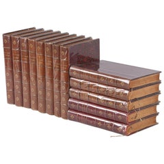 Leather Bound French Books-La Lecture Illustree, Late 1800s Leather Bound French Books-La Lecture Illustree, Late 1800s