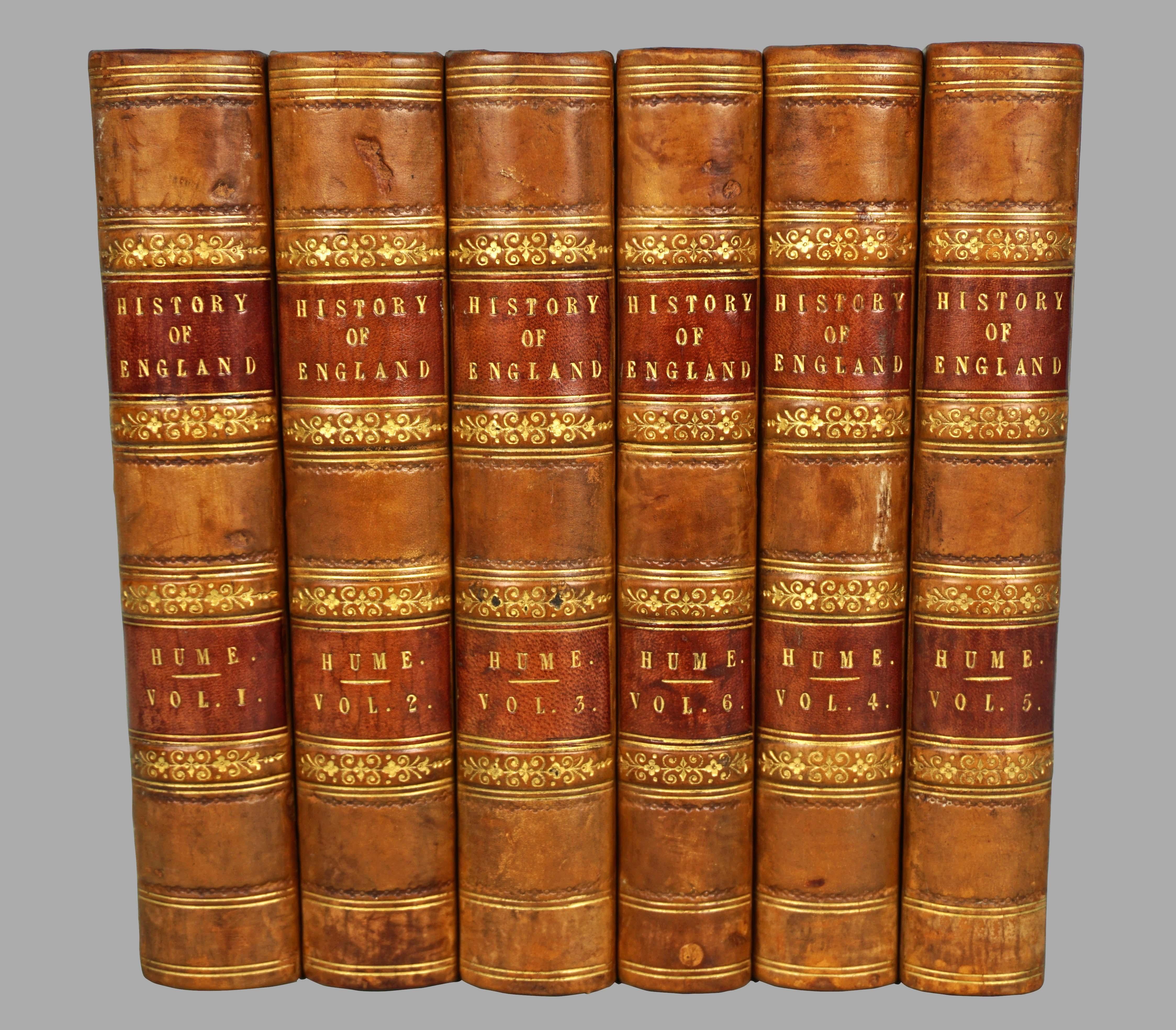 Regency Leather Bound History of England by David Hume and Tobias Smollett in 10 Volumes