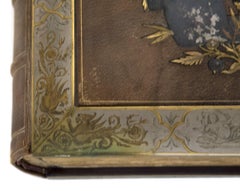 Leather Bound Photo Album with Sterling Silver and Gold Embellishments