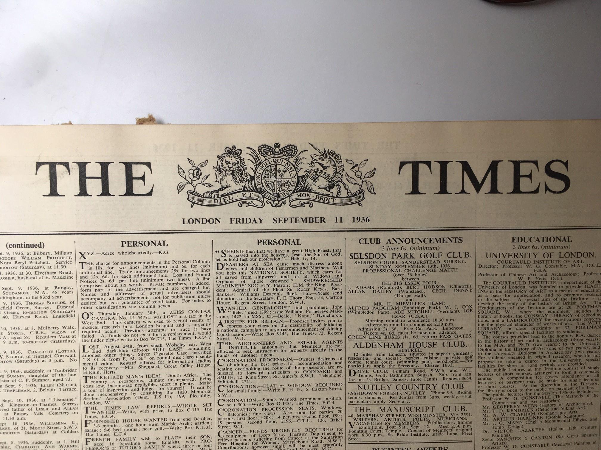 Leather Bound Royal Edition of The Times Newspaper 1936 in Superb Condition For Sale 8