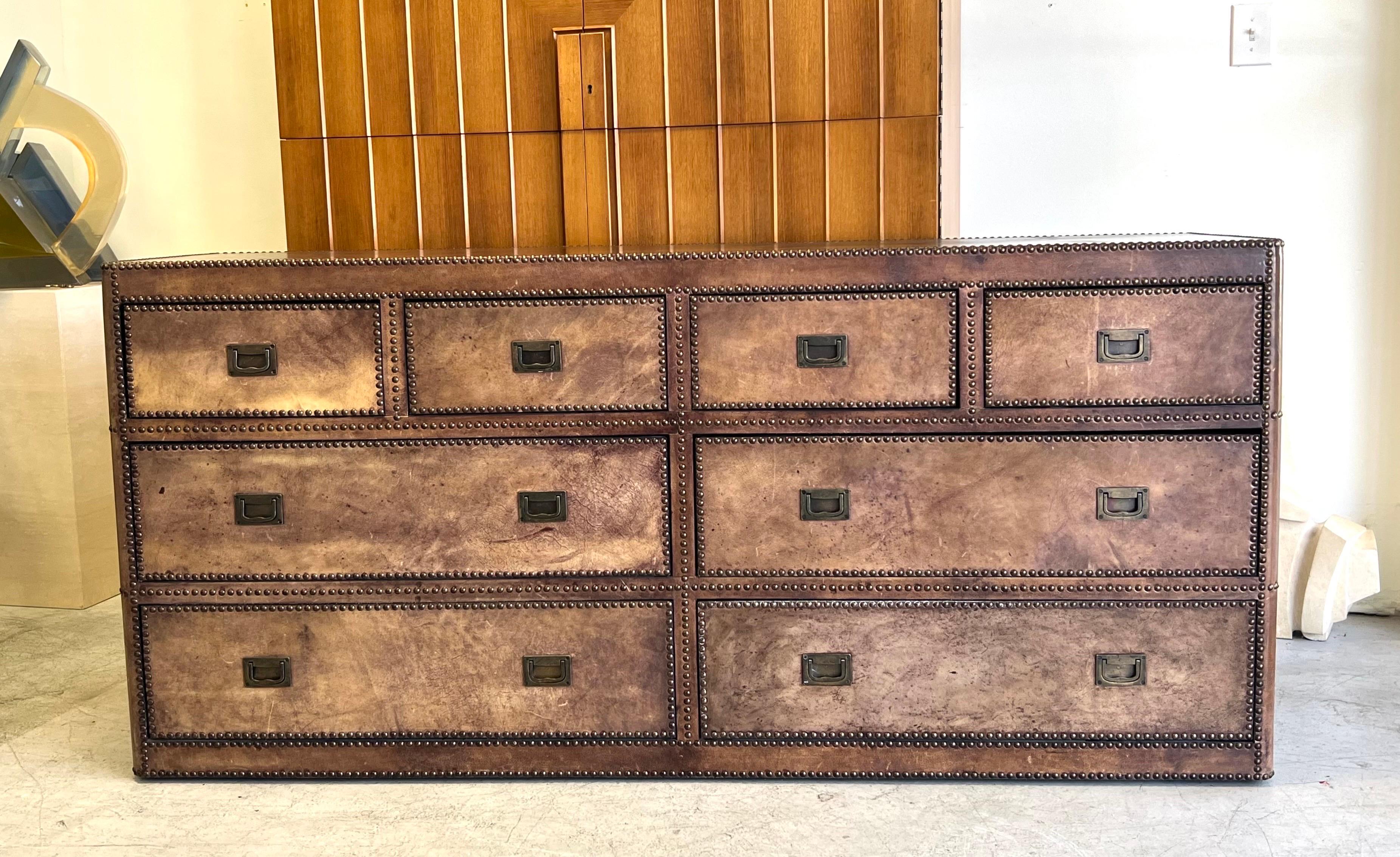 Leather Bound Sideboard Credenza Chest of Drawers Cabinet 13