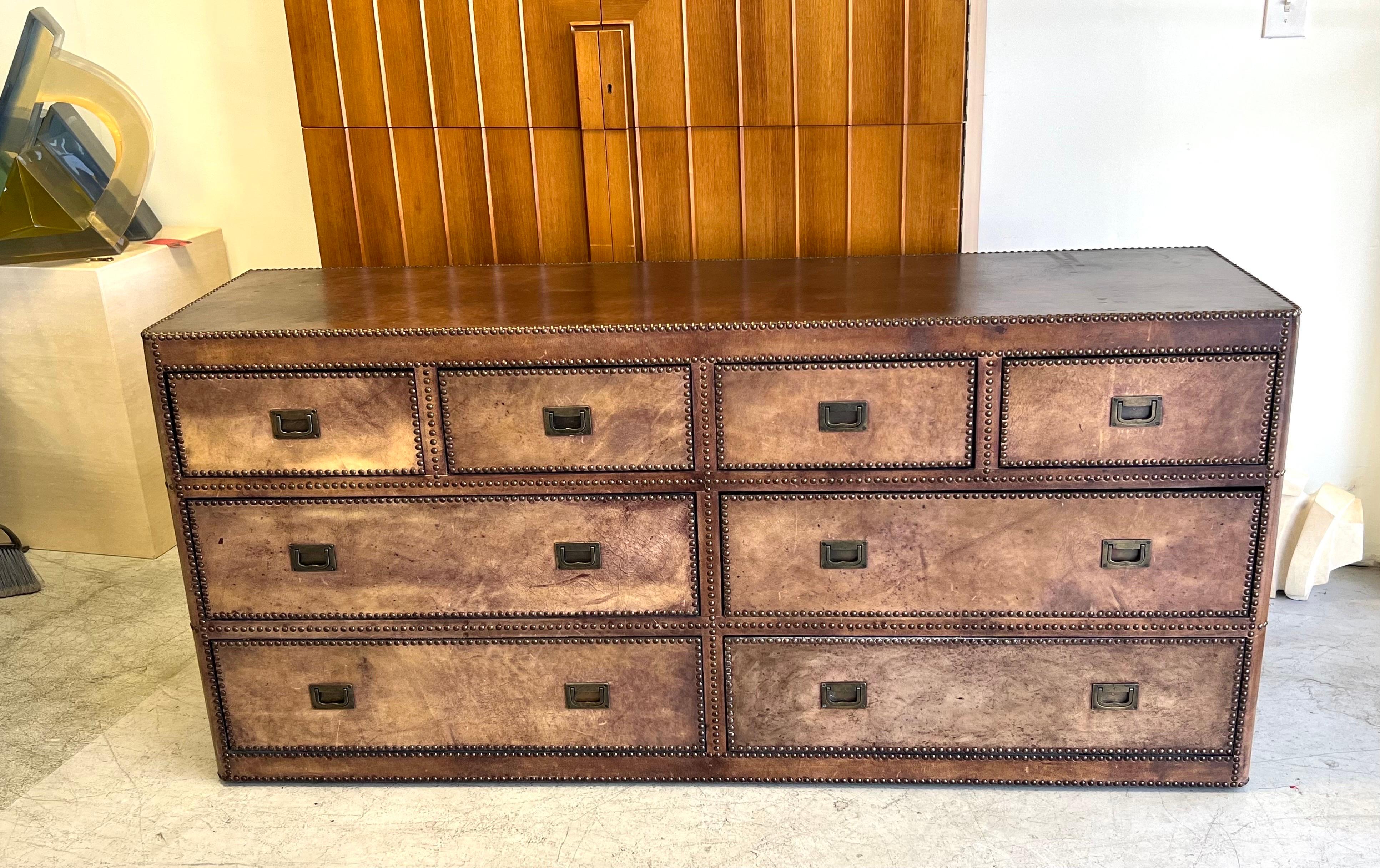 Leather Bound Sideboard Credenza Chest of Drawers Cabinet 14