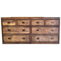 Leather Bound Sideboard Credenza Chest of Drawers Cabinet