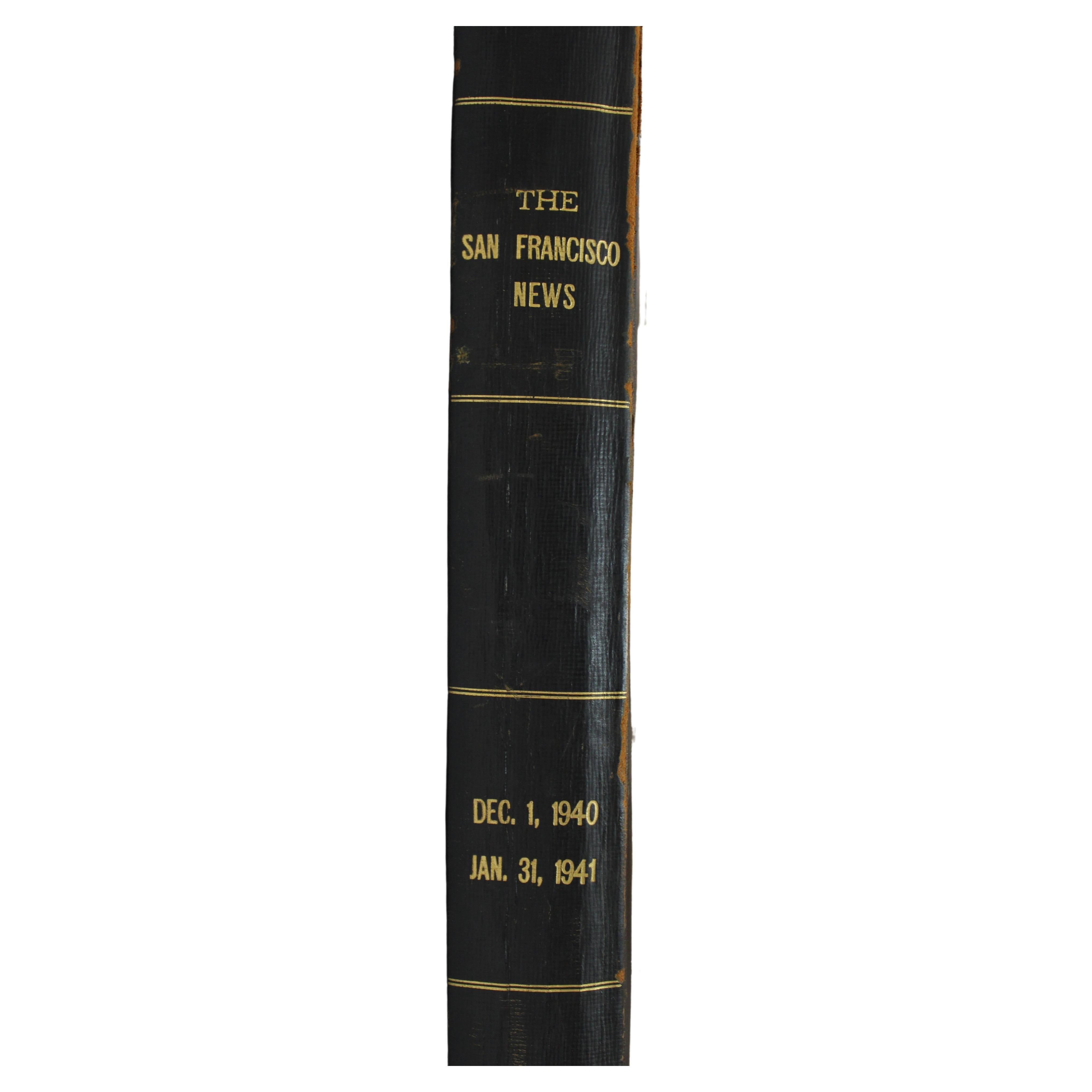 Volume relié en cuir du San Francisco News, 1940-41