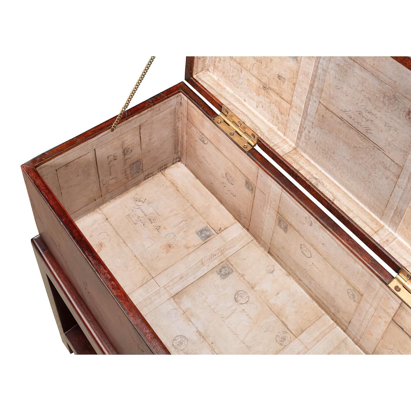 Leather Box on Stand In New Condition In Westwood, NJ