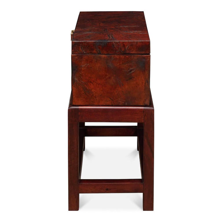 Leather Box on Stand For Sale at 1stDibs
