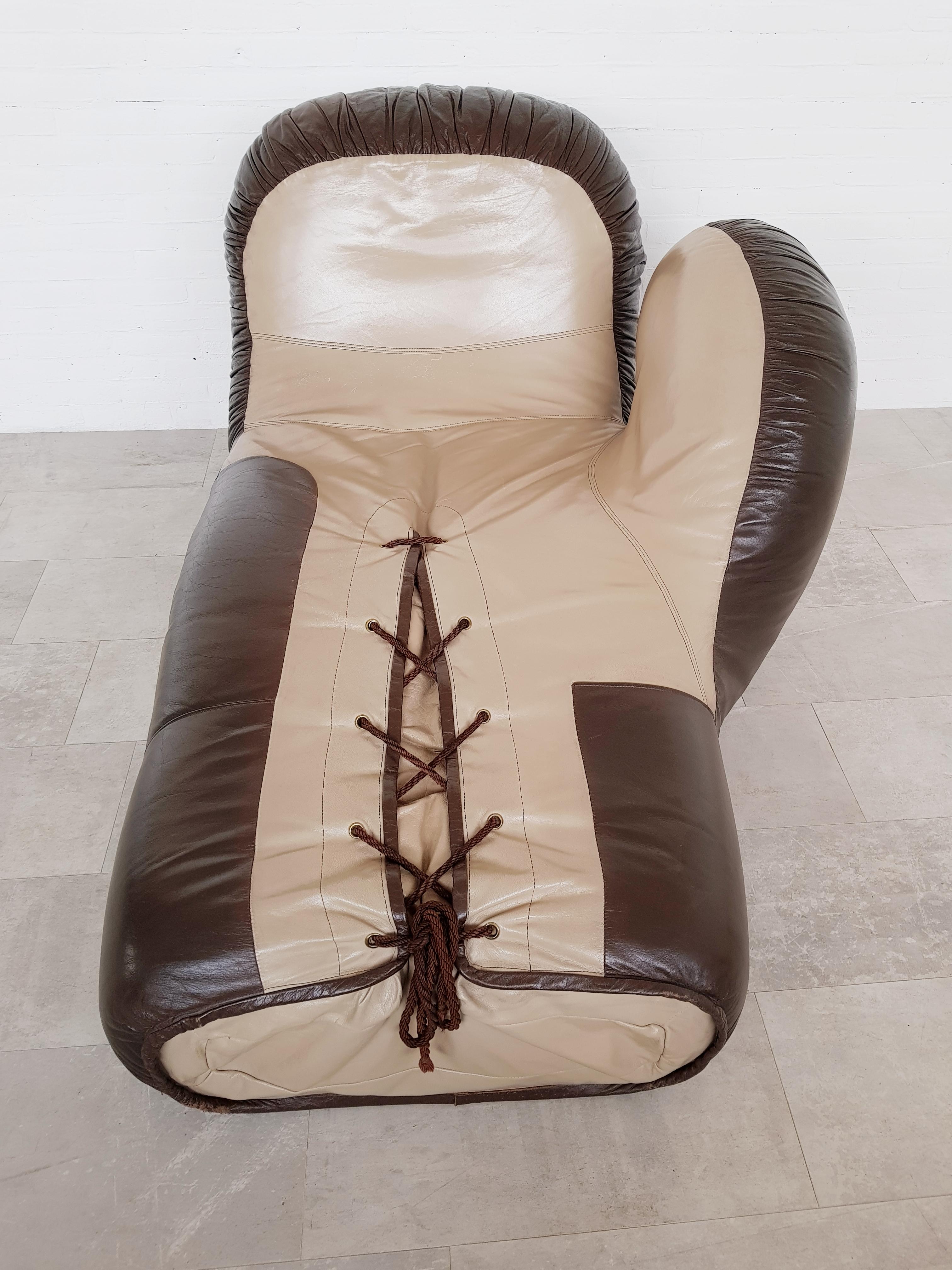 European Leather boxing glove lounge chair by De Sede