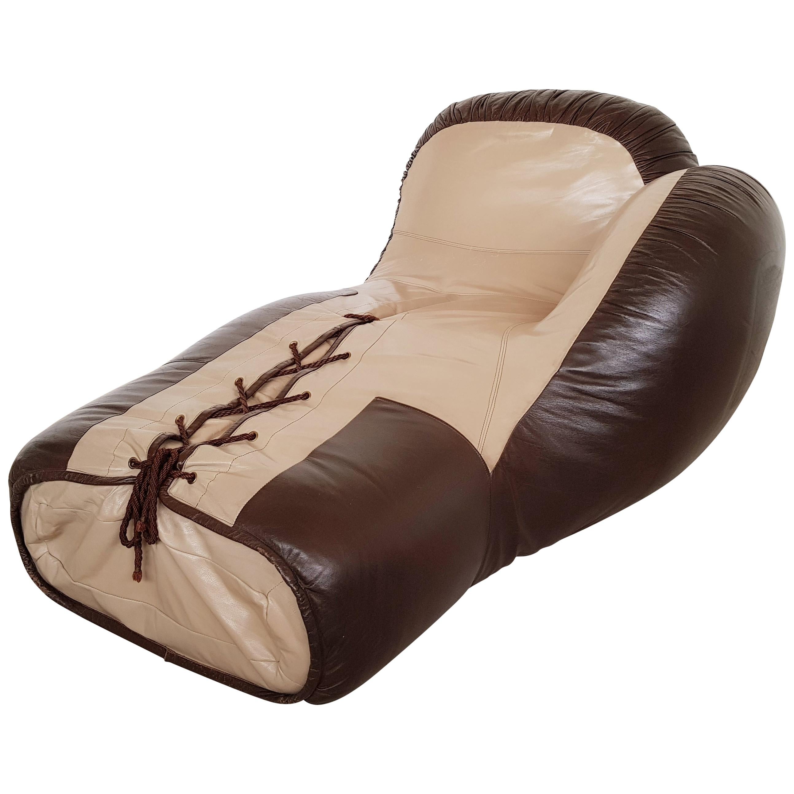 Leather boxing glove lounge chair by De Sede