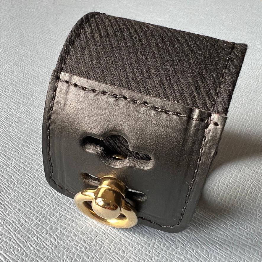 Leather Bracelet Collier de Chien Wool Black Calfskin Gold Plated Brass In New Condition For Sale In Los Angeles, CA