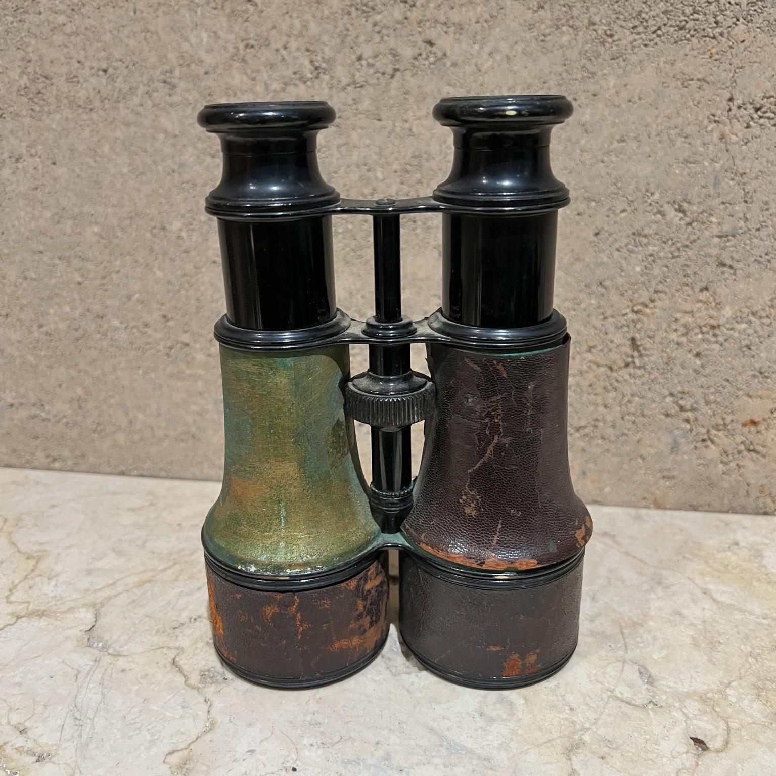 19th Century Leather & Brass French Opera Binoculars Lemaire Fabt Paris For Sale