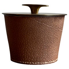 Humidor in pelle e ottone #3617 di Carl Auböck II, anni '40