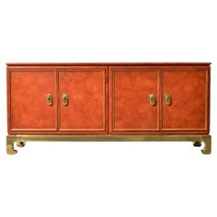 Leather & Brass Mastercraft Cabinet