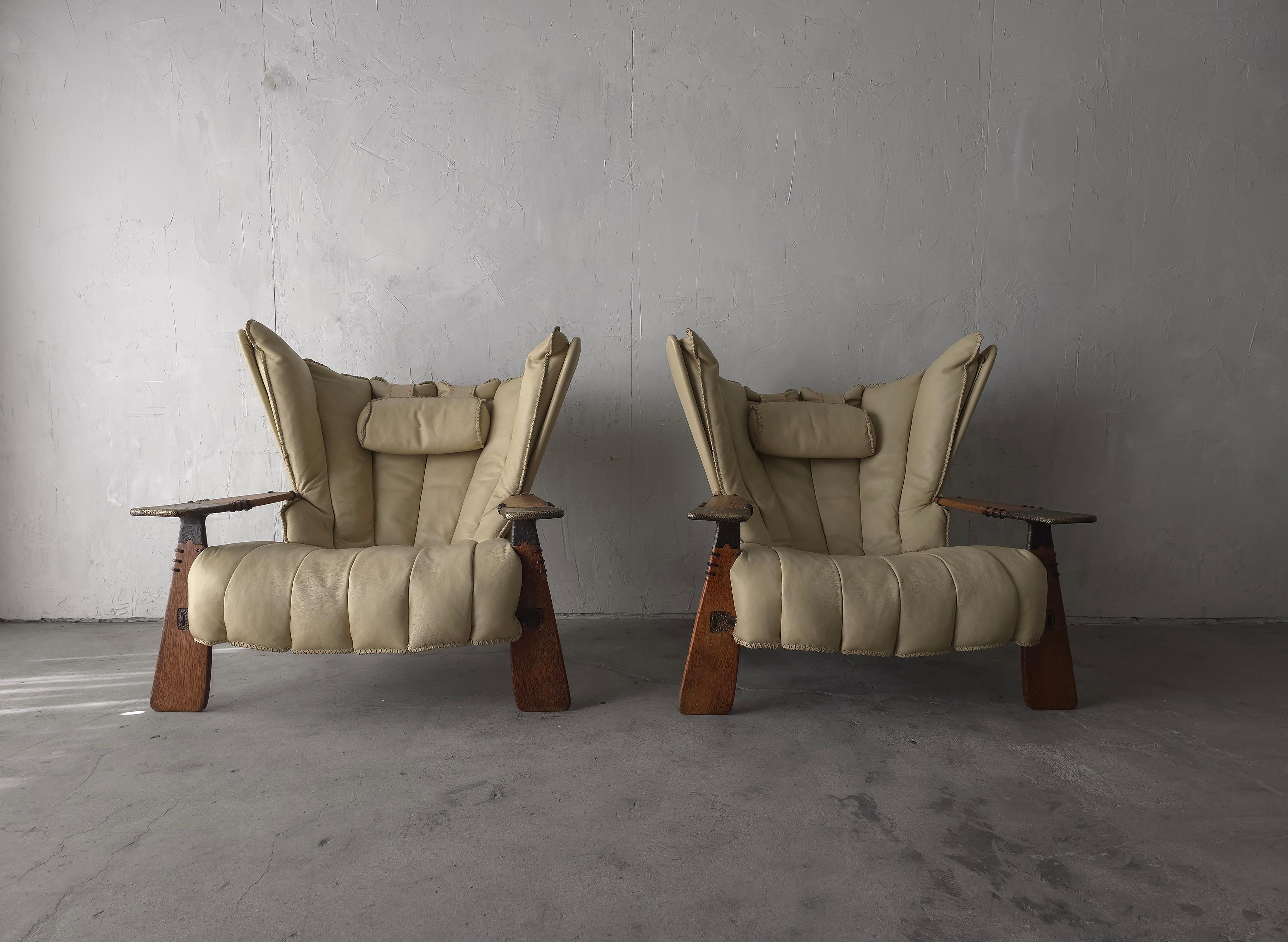 A beautiful example of Pacific Green's Verite lounge chair in impeccable condition.  A RARE PAIR.  Willing to separate.

No damage just some slight wear.

From Pacific Green's website:
