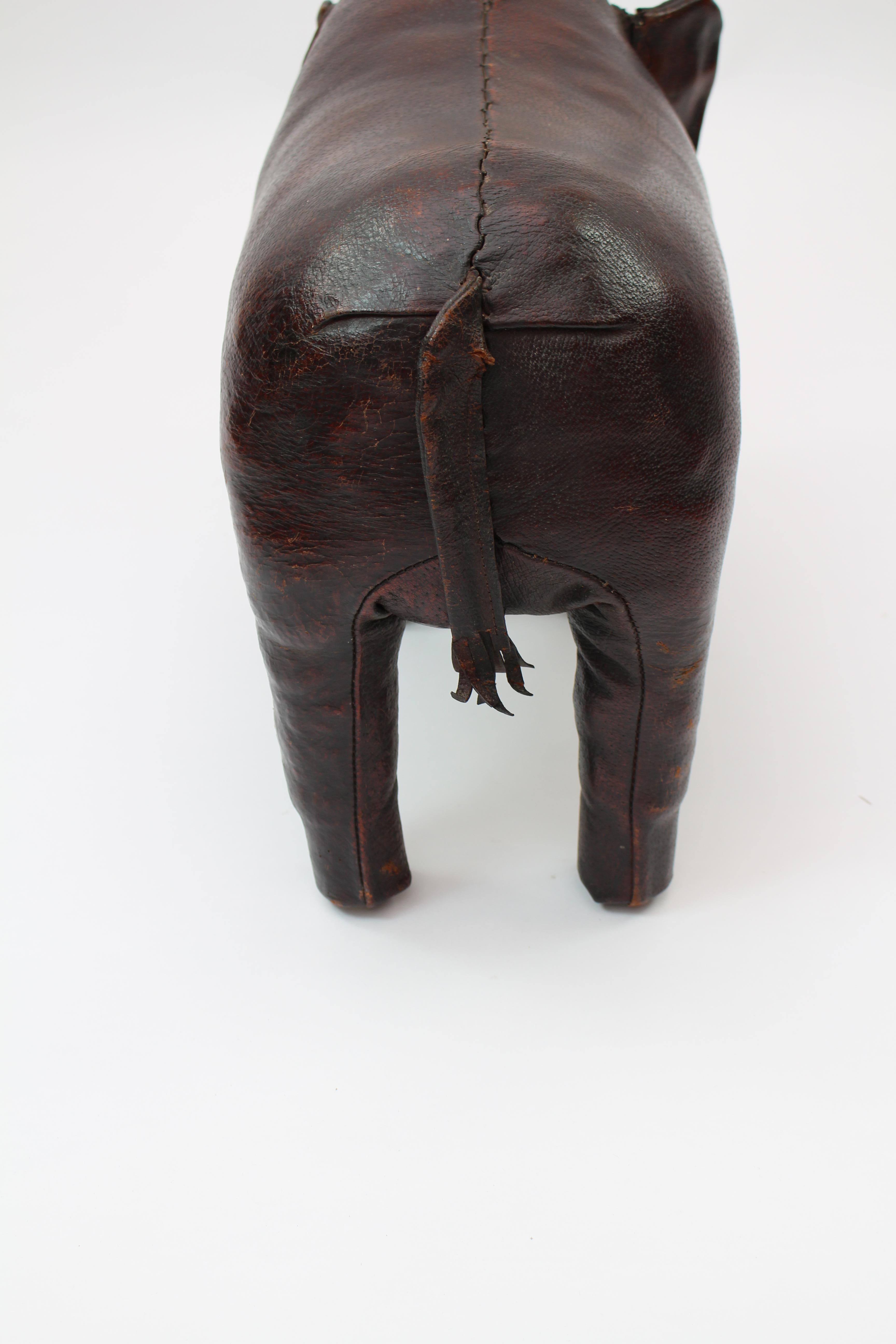 Leather Brown Elephant by Dimitri Omersa In Fair Condition In Herzele, BE