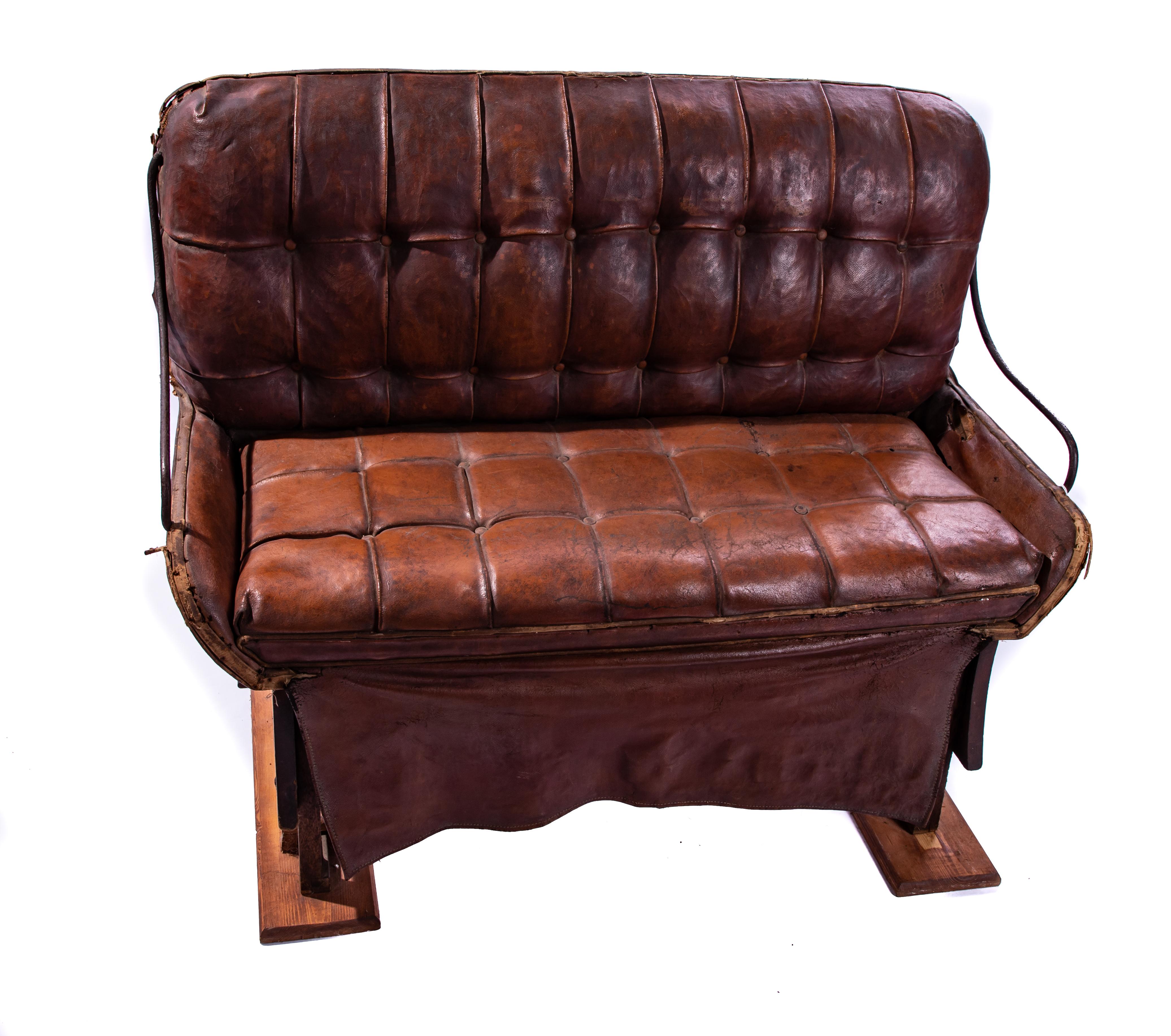Leather Buggy Bench, 19th Century For Sale 1