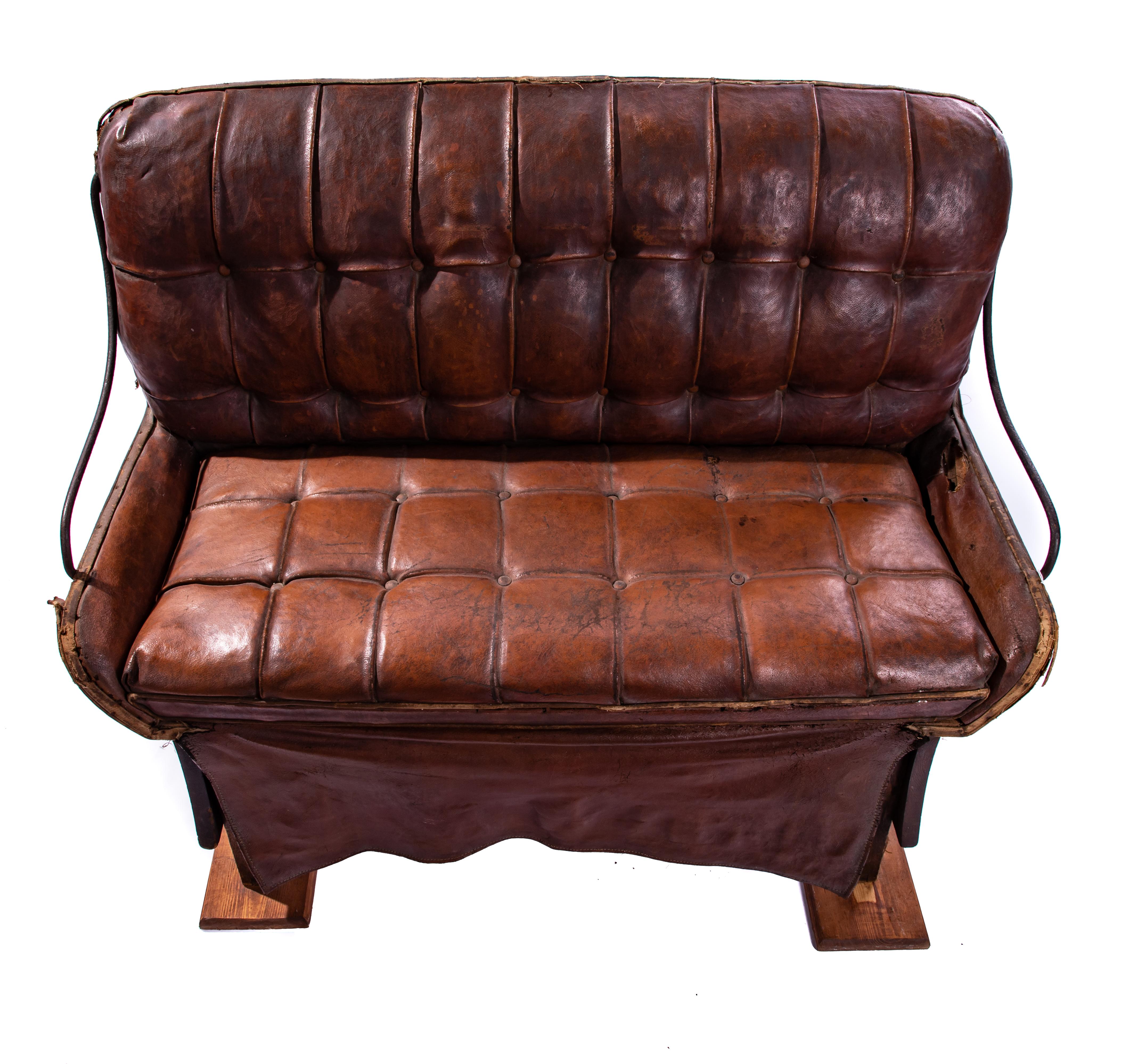 Leather Buggy Bench, 19th Century For Sale 3