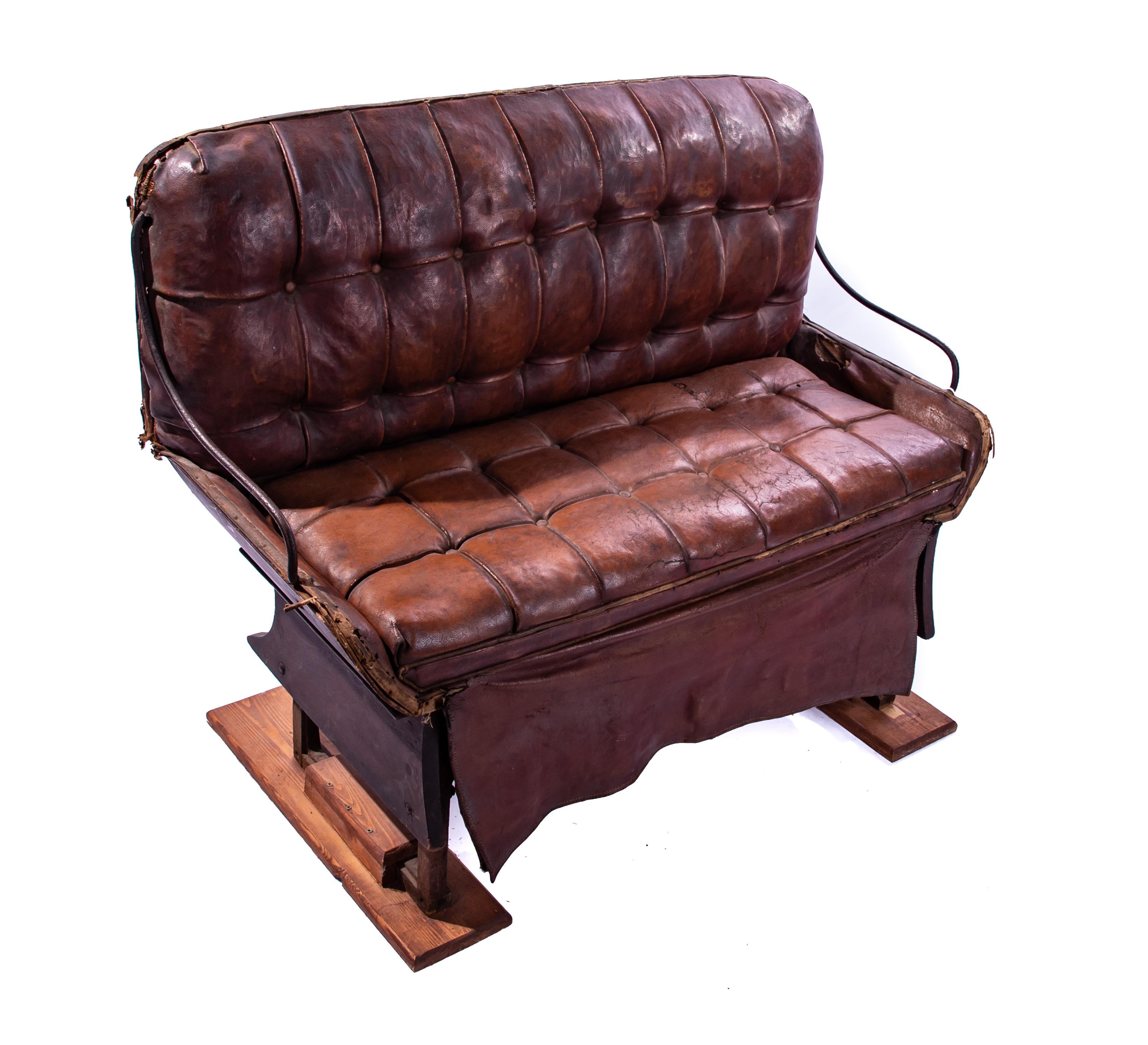 Leather Buggy Bench, 19th Century For Sale 8