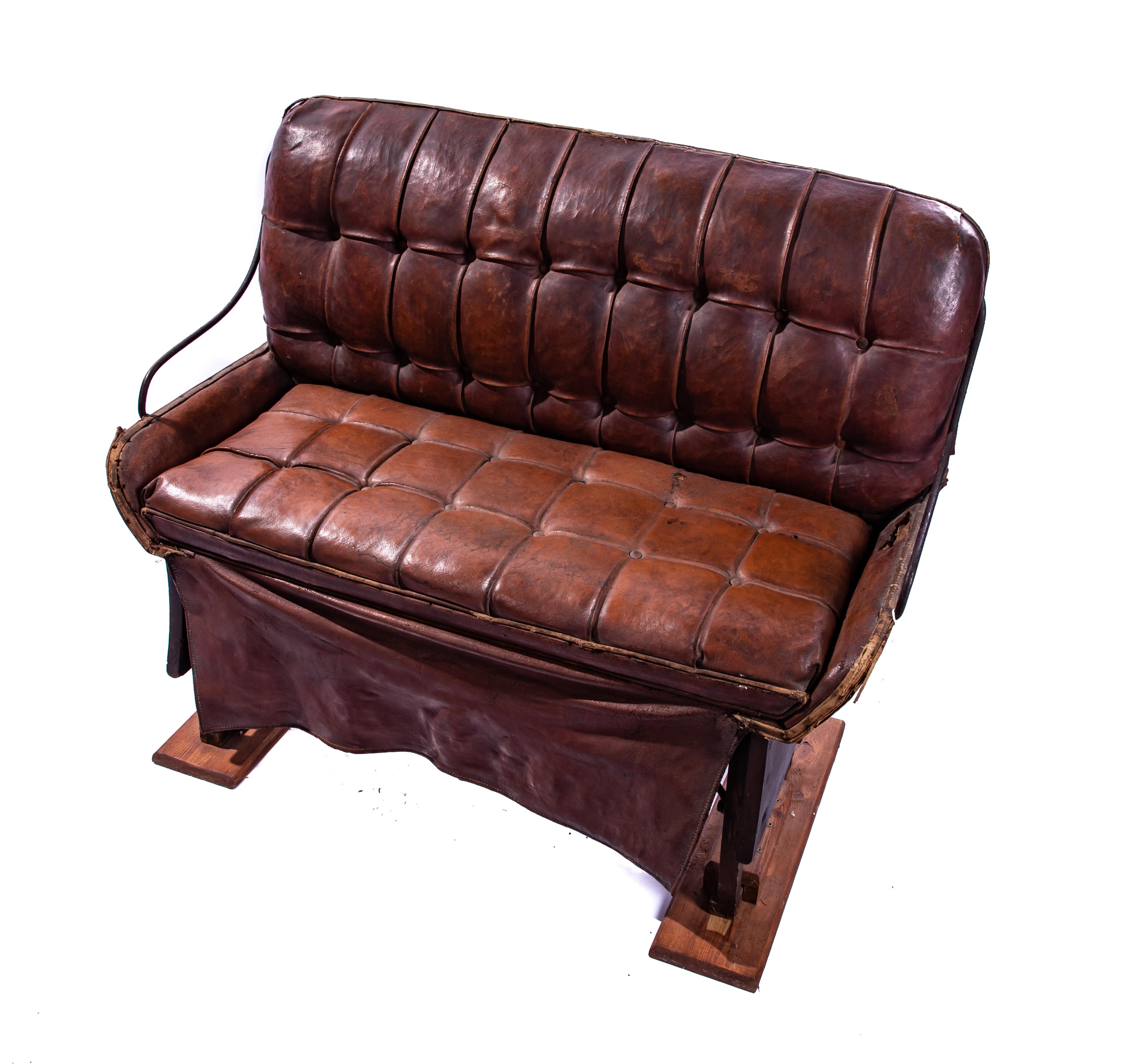 Leather Buggy Bench, 19th Century For Sale 9