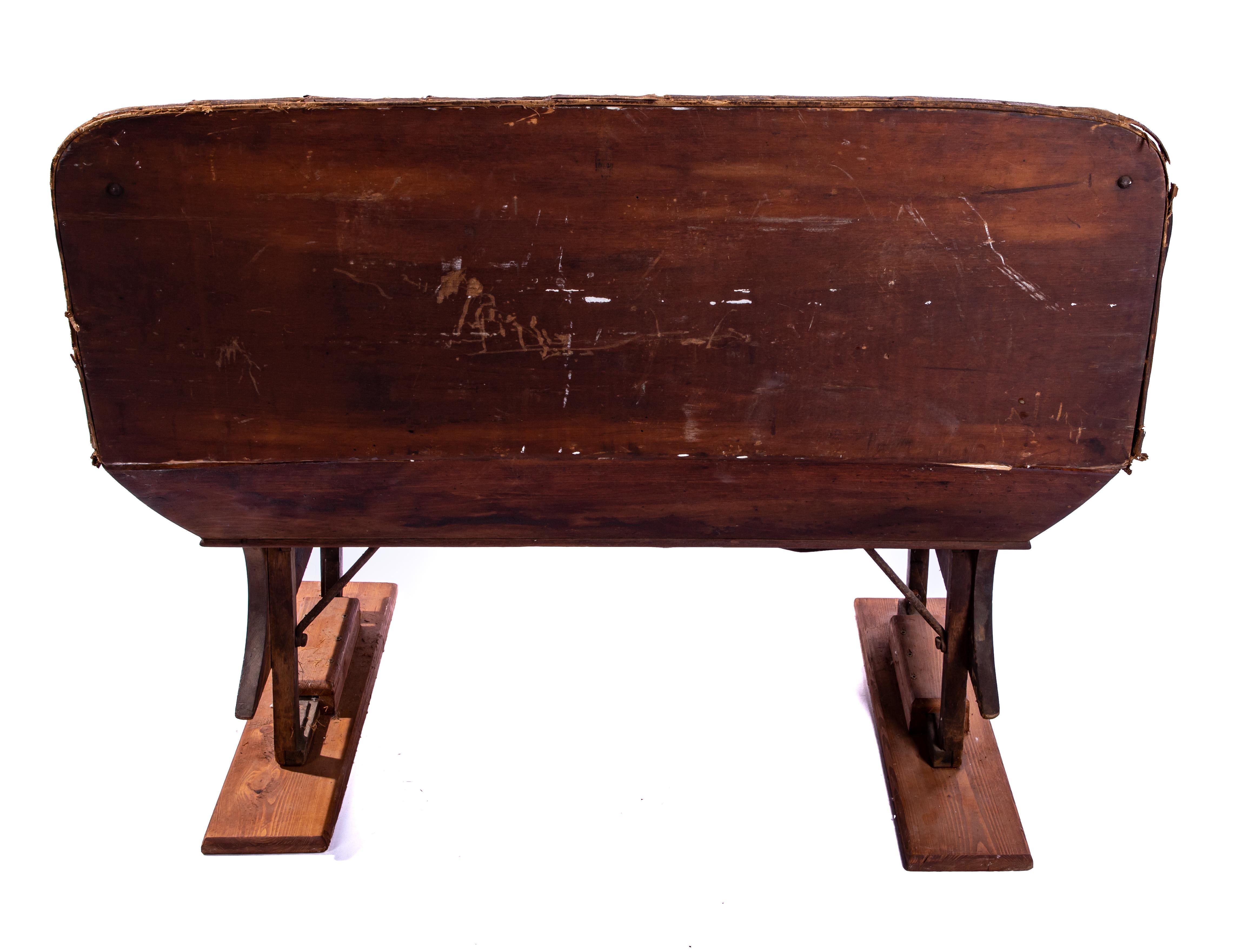 American Leather Buggy Bench, 19th Century For Sale