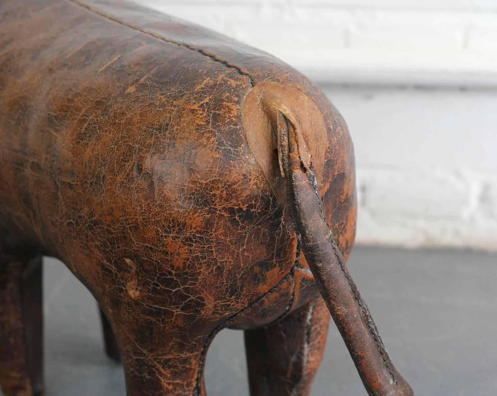 Leather Bull by Dimitri Omersa for Liberty, circa 1950s In Fair Condition In Gloucester, GB