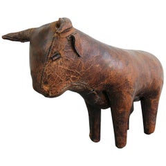 Vintage Leather Bull by Dimitri Omersa for Liberty, circa 1950s