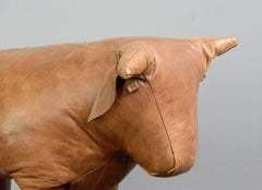 Leather Bull Footstool by Dimitri Omersa, Circa 1950s