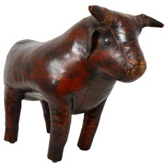 Leather Bull Stool by Dimitri Omersa, 1960s