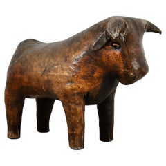 Leather Bull Stool by Dimitri Omersa, 1960s