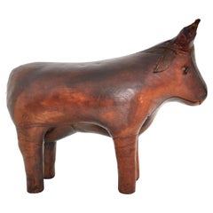Leather Bull Stool by Dimitri Omersa, 1960s