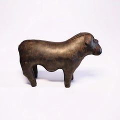 Leather Bulldog ottoman by Dimitri Omersa, England 1960s