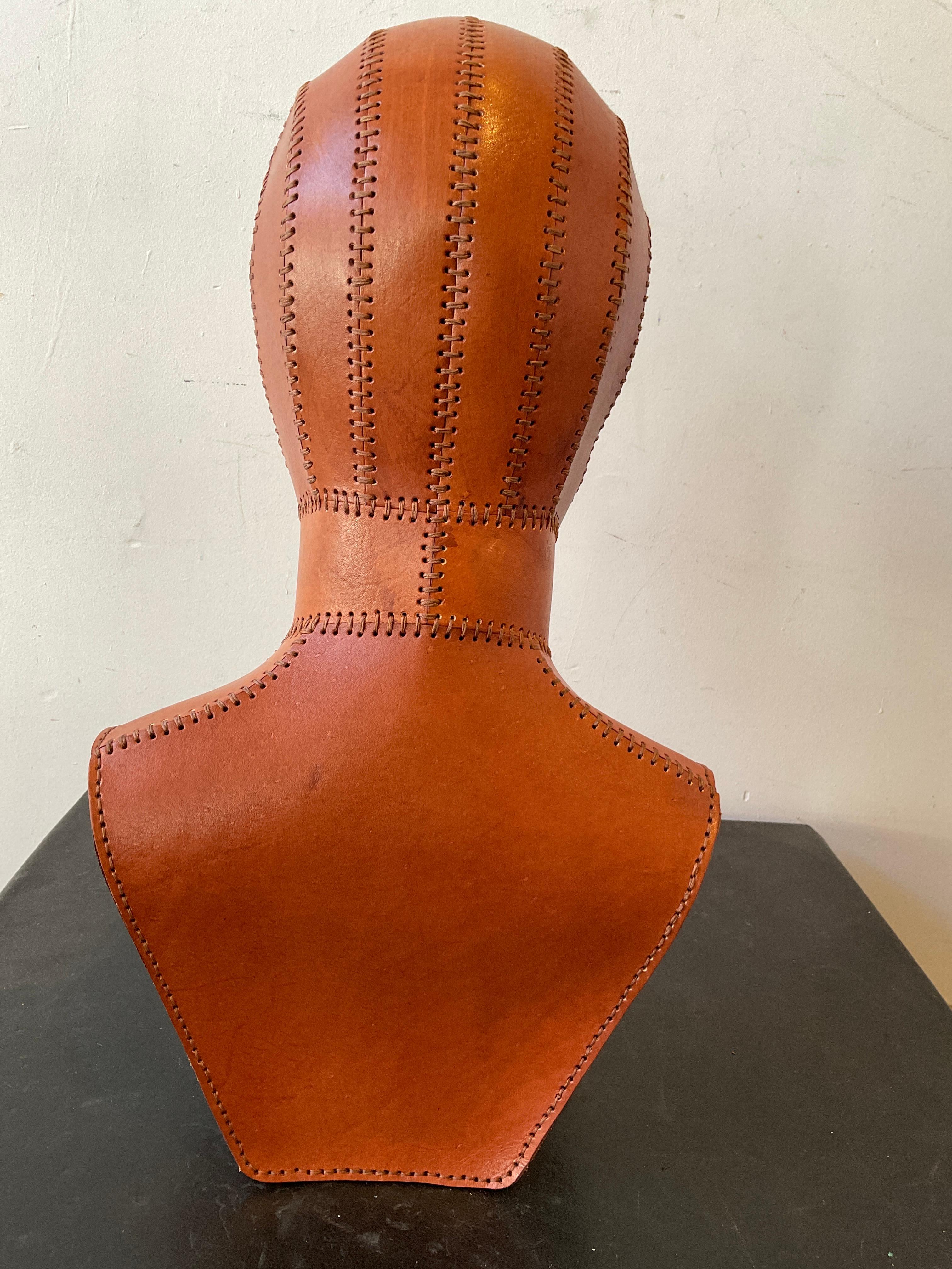 Leather Bust Of Man For Sale 1