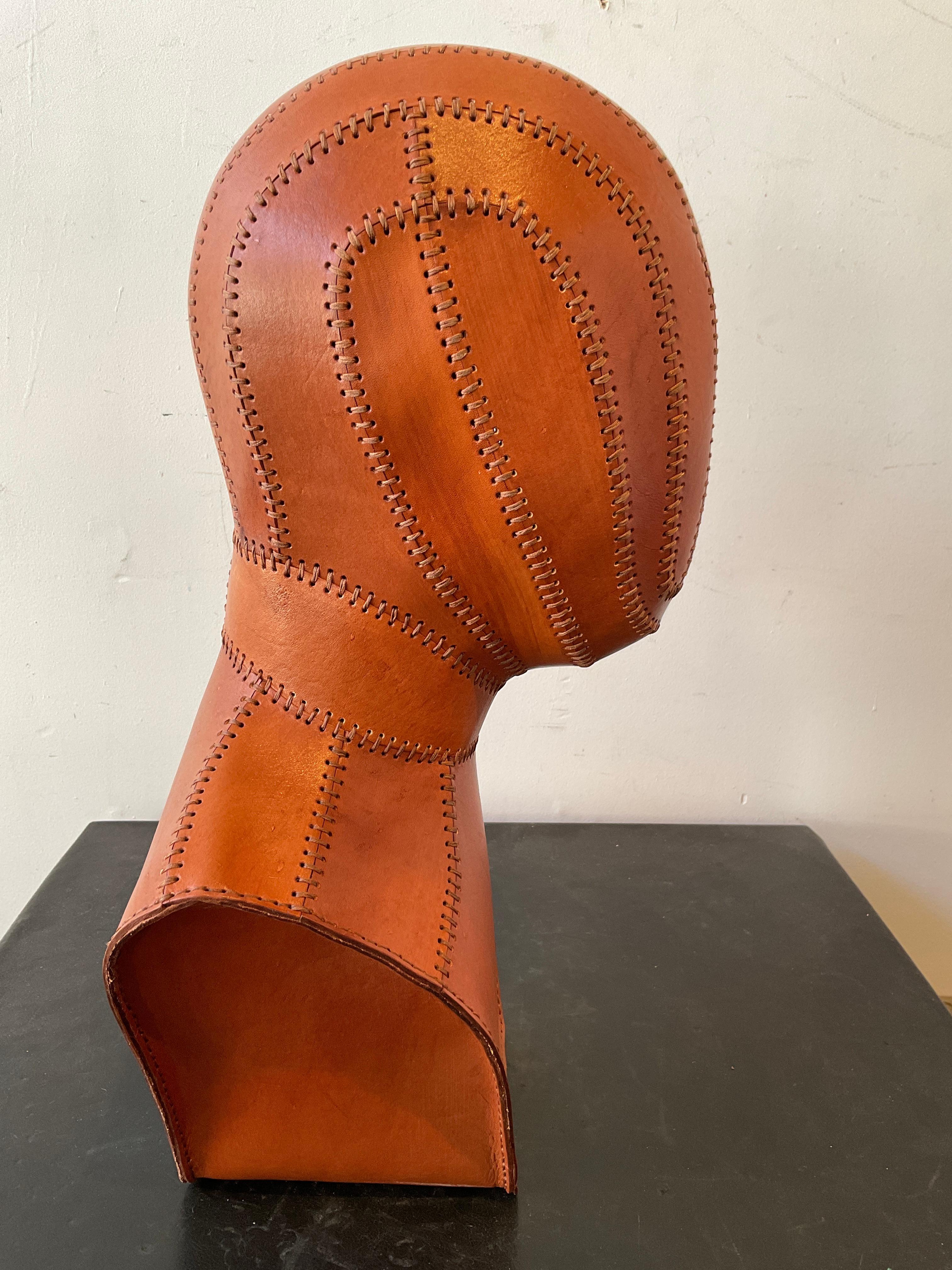 Leather Bust Of Man For Sale 2