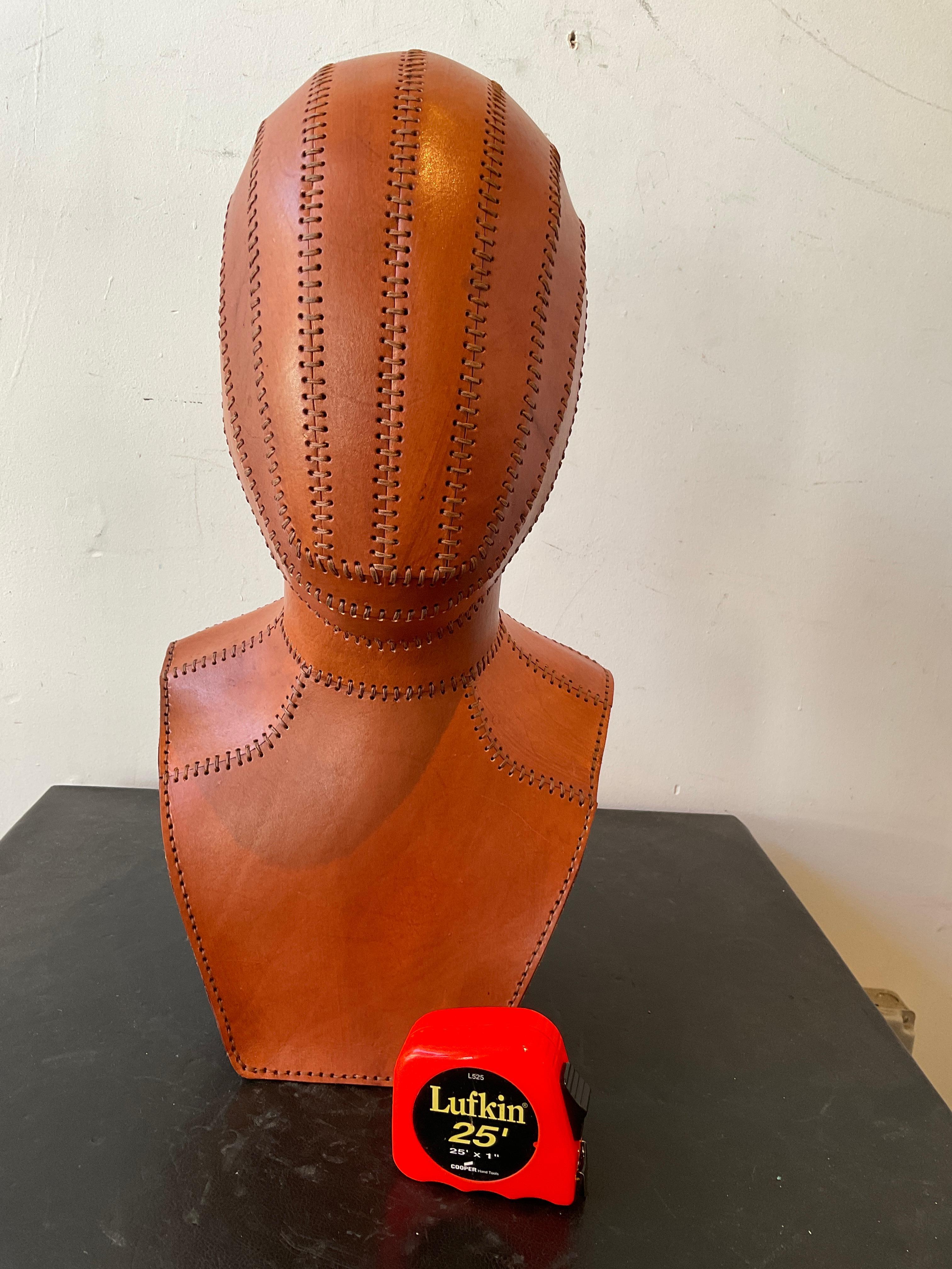 Leather Bust Of Man For Sale 3