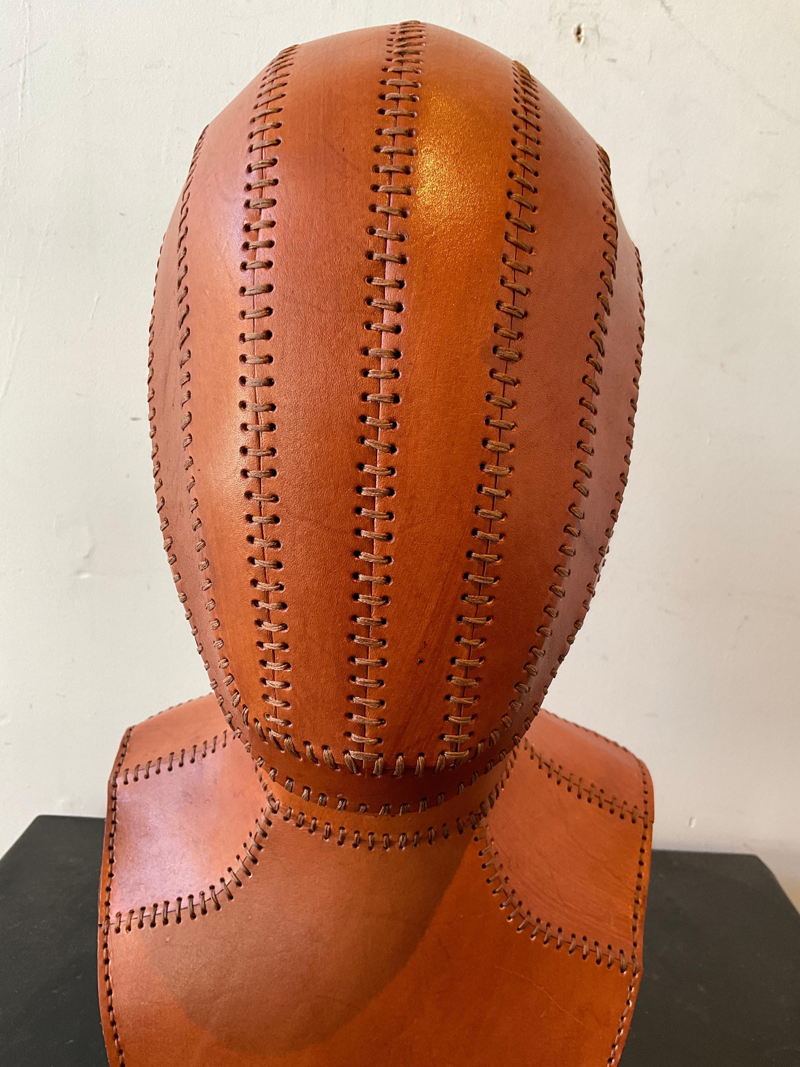 Leather Bust Of Man For Sale 4