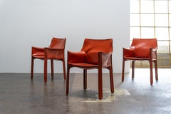 Leather "Cab" 413 Arm Chair by Mario Bellini Cassina, 1977
