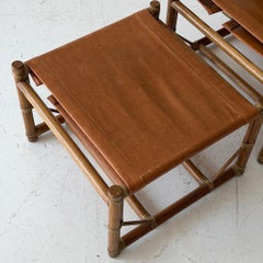 Leder-Sessel + Hocker von Eleanor Forbes für McGuire