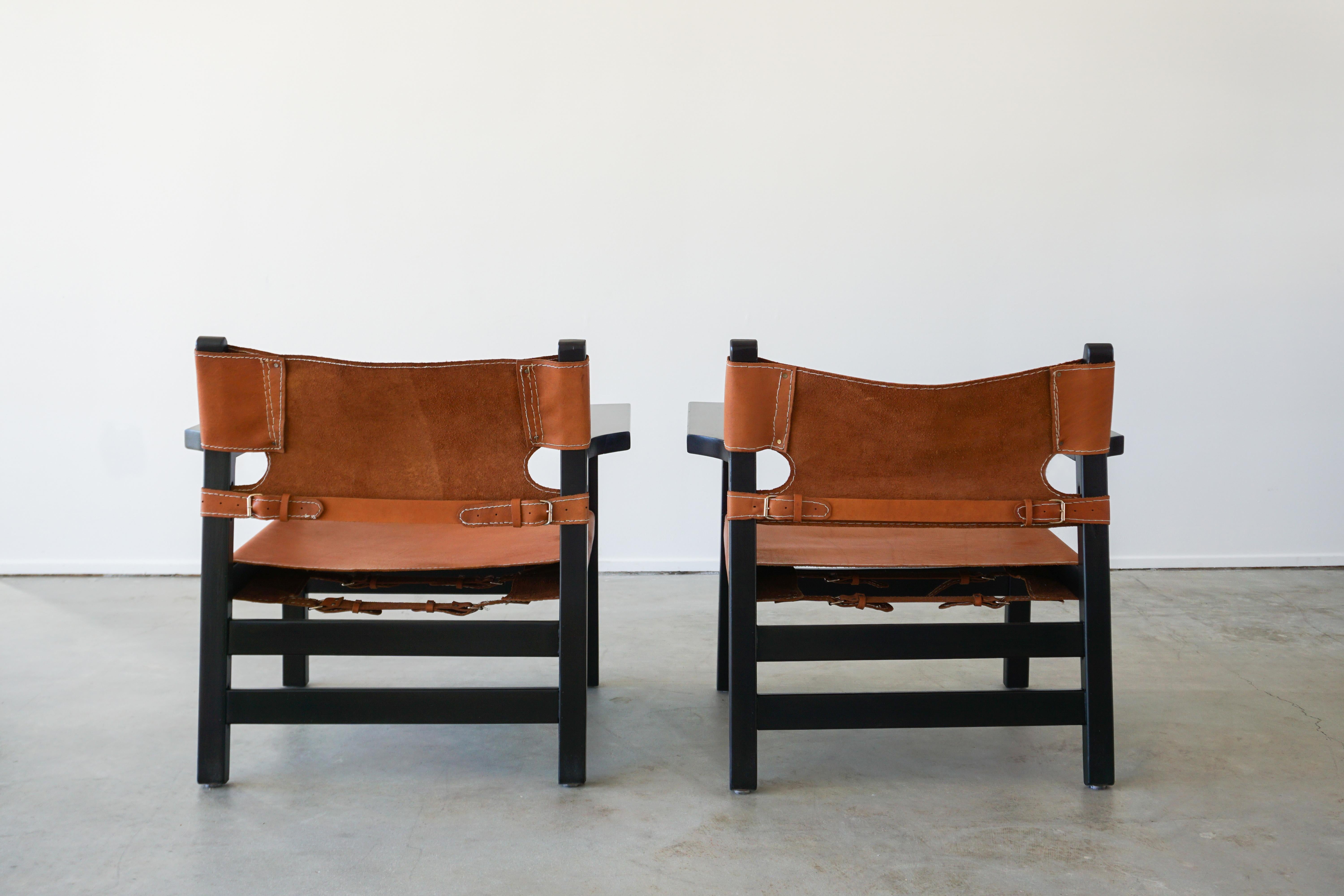 Rosewood Leather Campaign Chairs