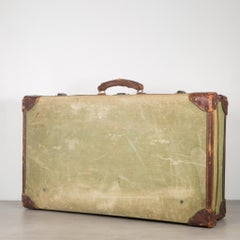 Leather/Canvas English Suitcase, circa 1944