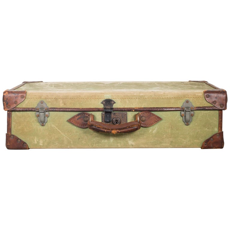 Leather/Canvas English Suitcase, circa 1944 at 1stDibs leather canvas