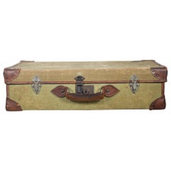 Leather/Canvas English Suitcase, circa 1945