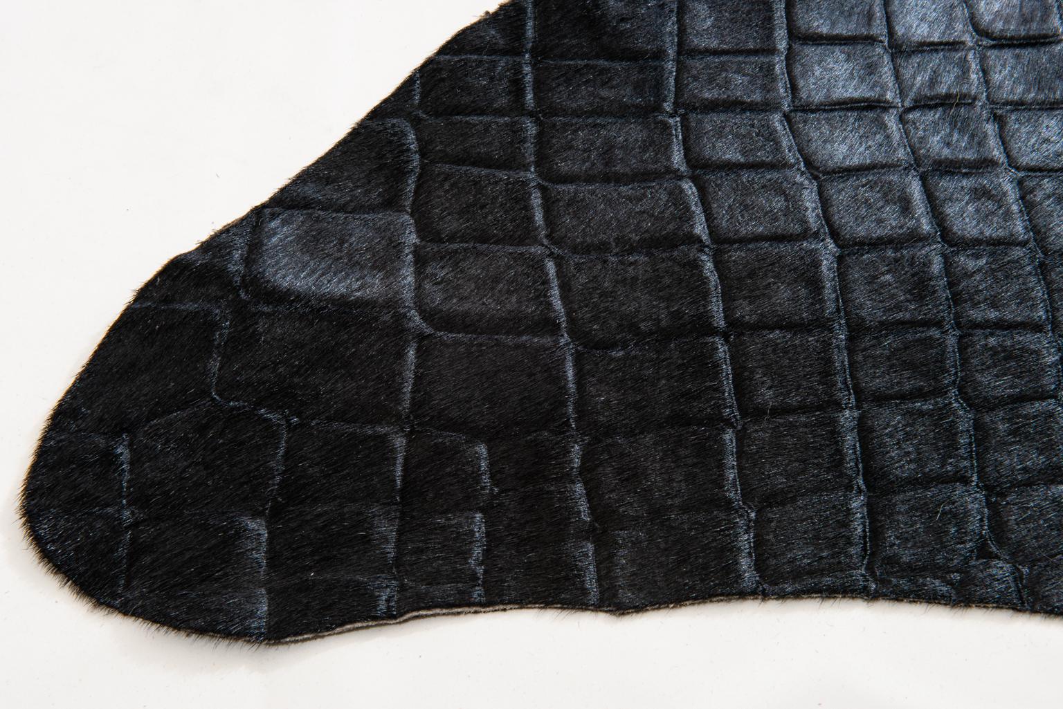 Brazilian Leather Carpet Crocodile Printed For Sale