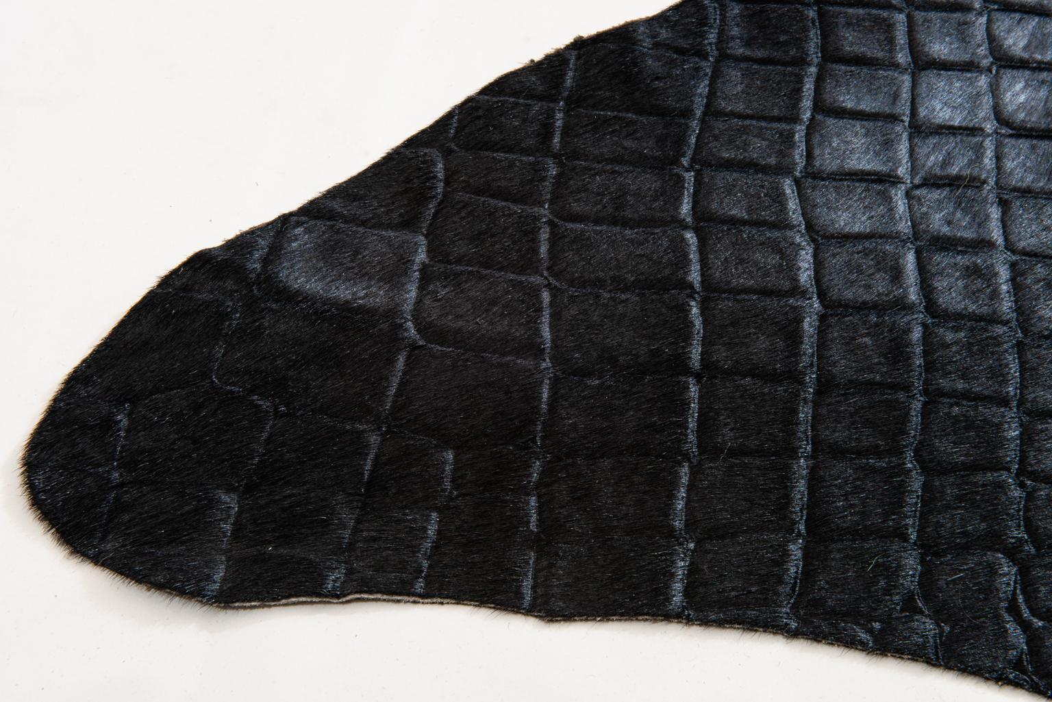 XXIe siècle et contemporain Tapis en cuir imprimé crocodile en vente