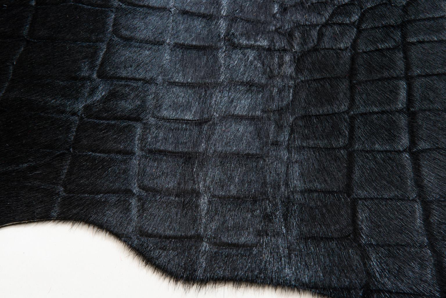 Peau d'animal Tapis en cuir imprimé crocodile en vente