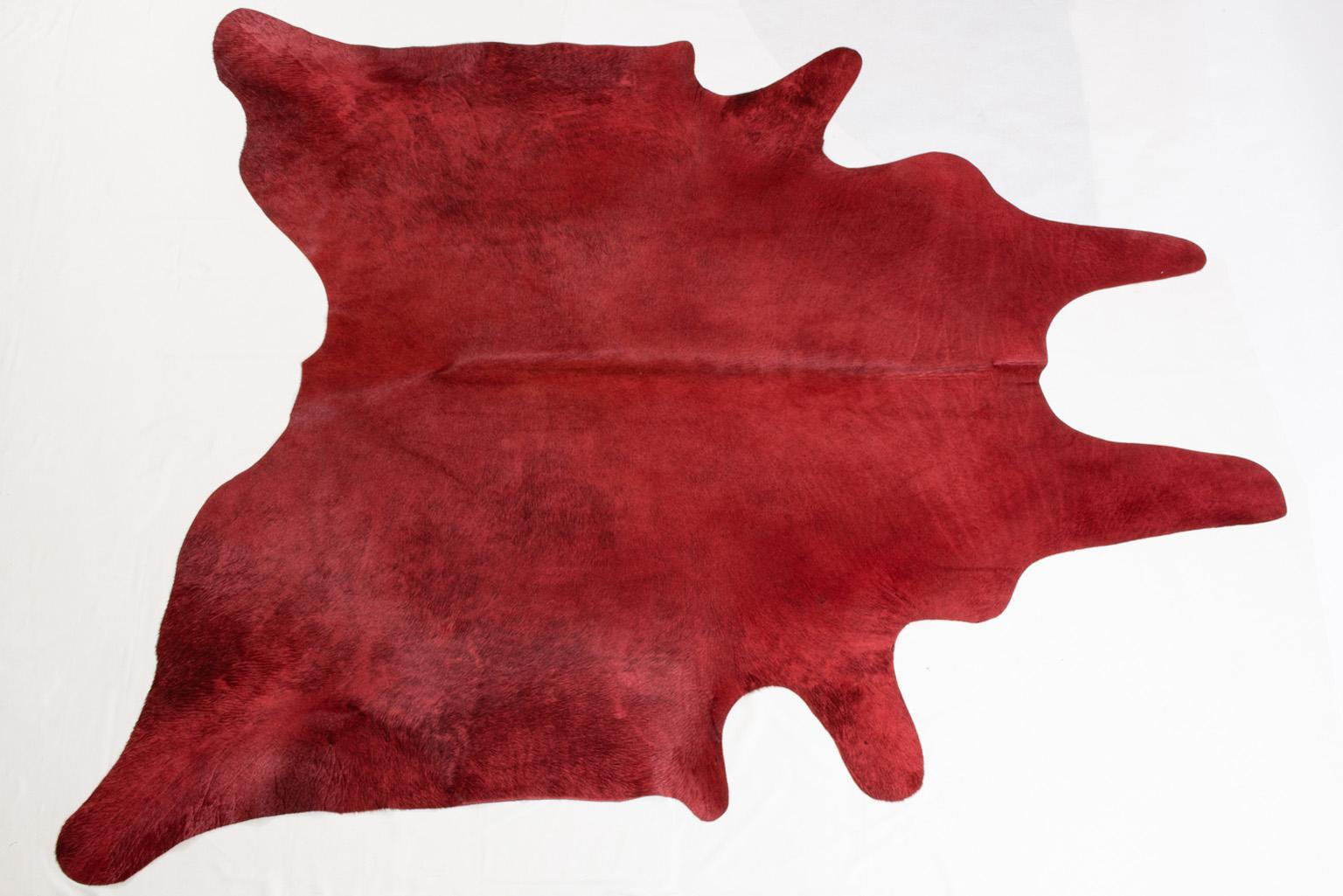 Dyed Leather Carpet Red Colored