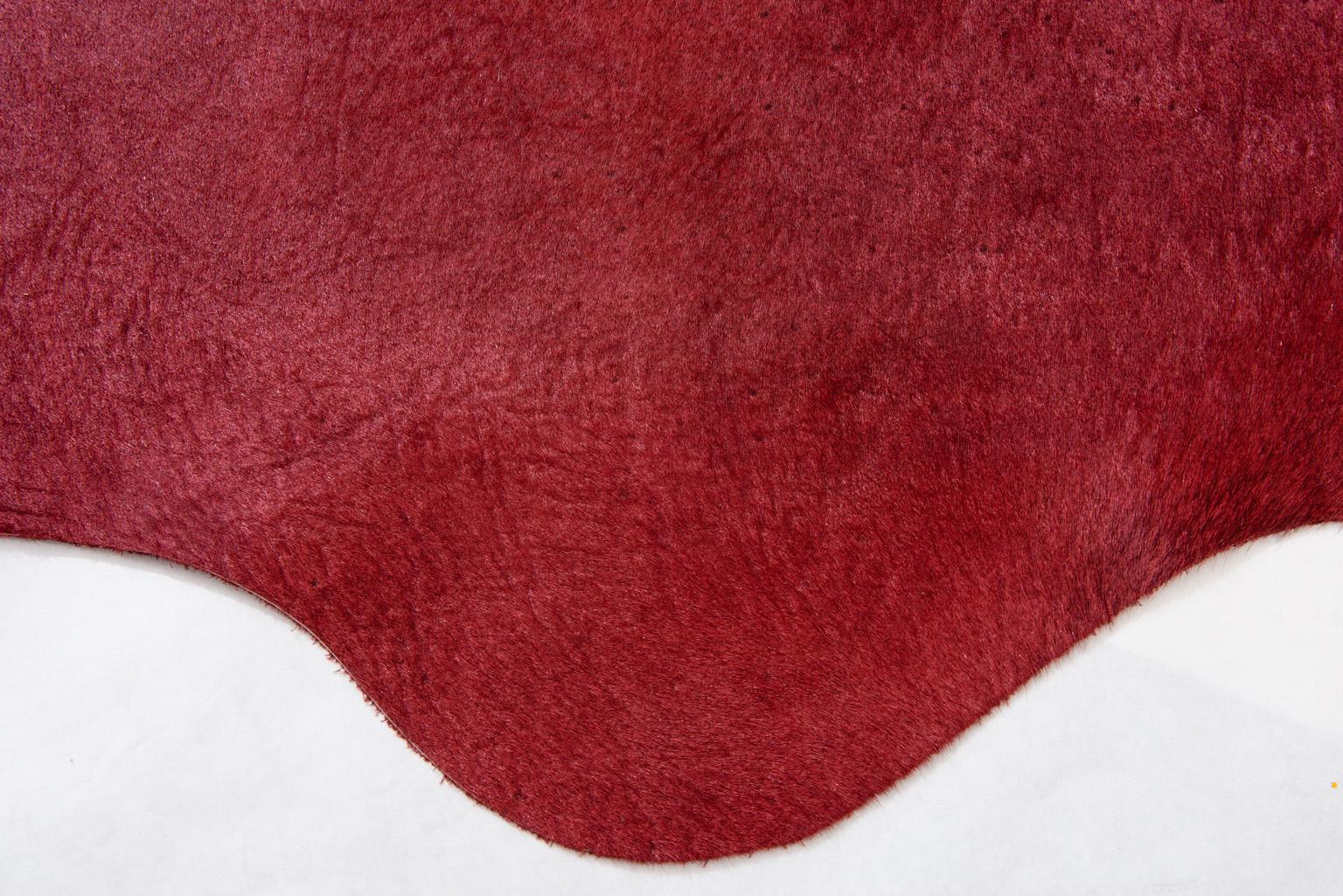 Contemporary Leather Carpet Red Colored