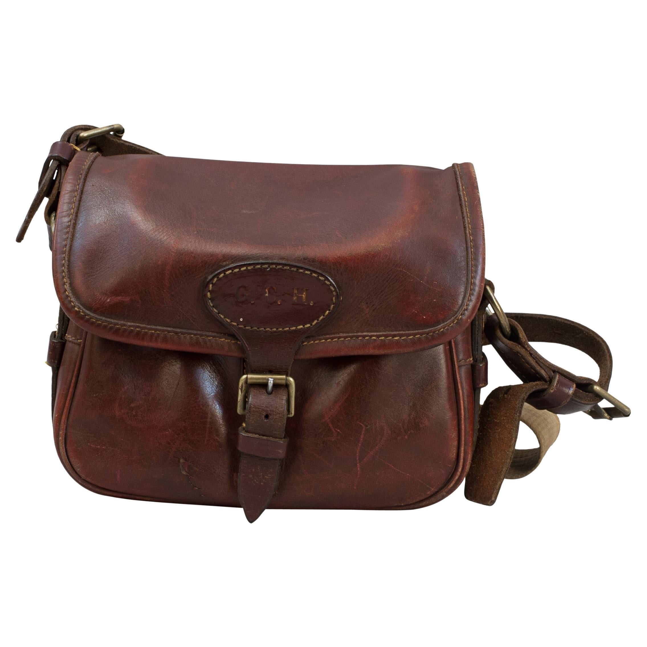 Leather Cartridge Bag With Canvas Strap