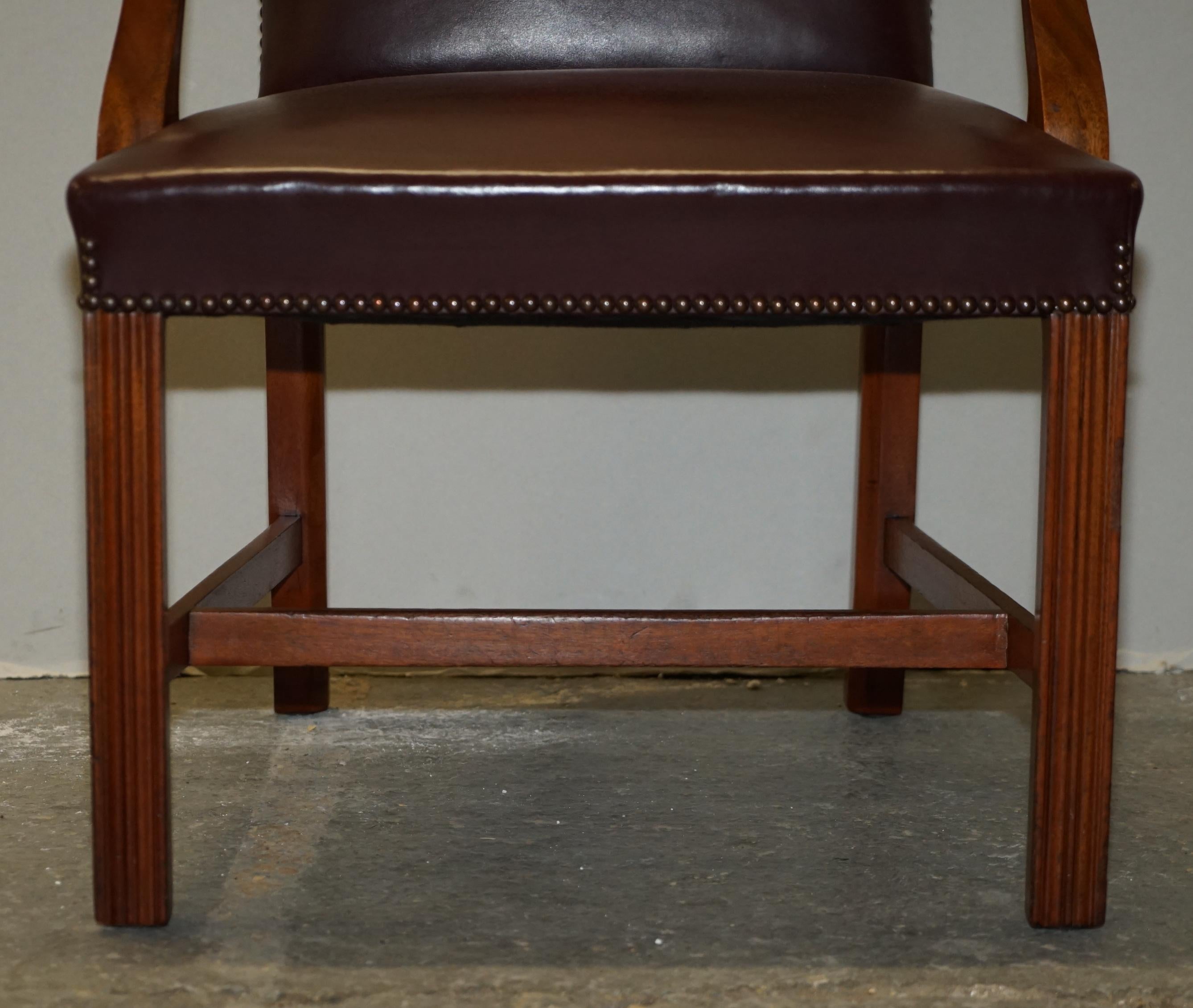 Victorian Leather Carver Office Chair from Princess Diana's Family Estate Spencer House For Sale