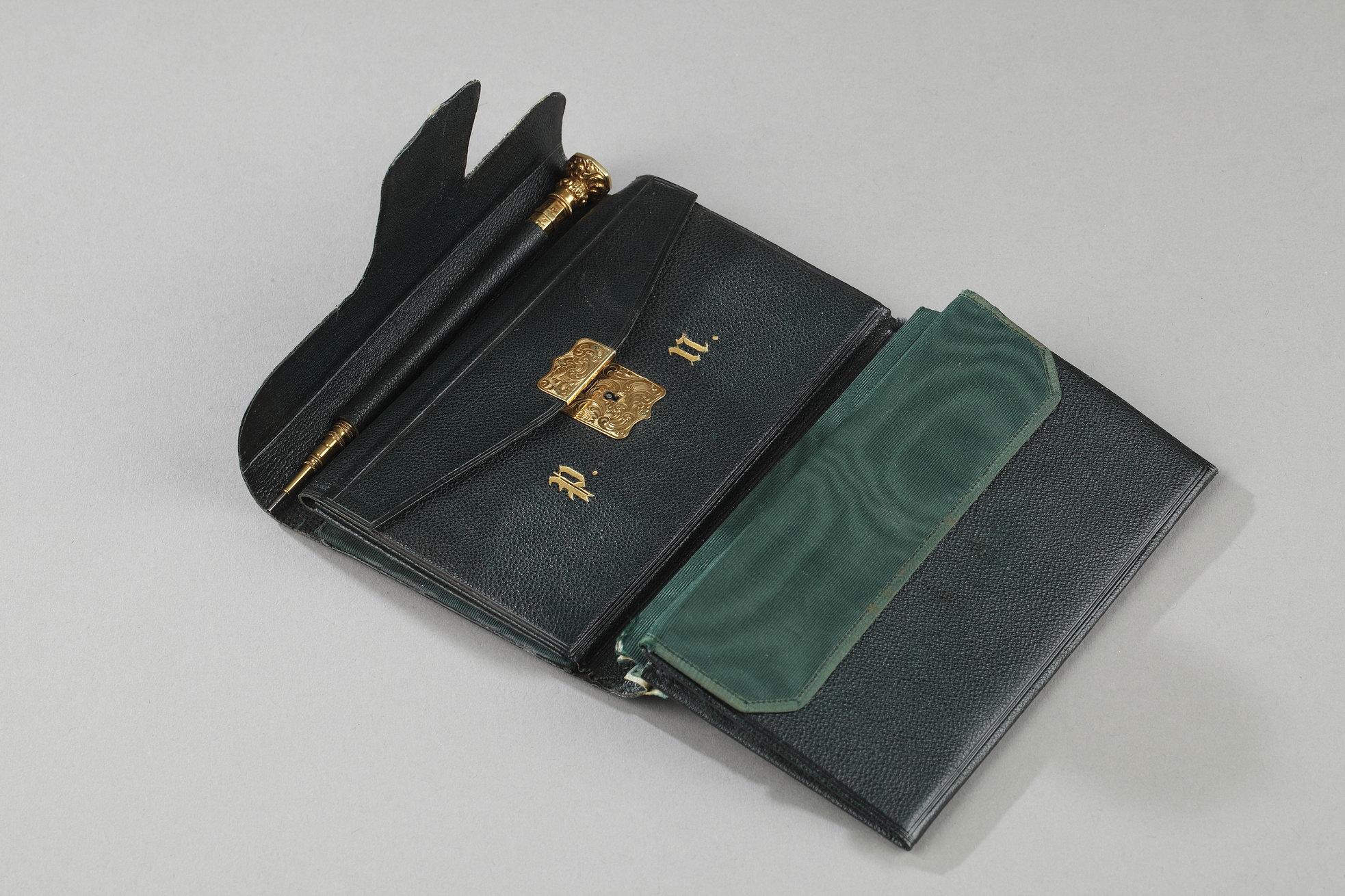 Women's or Men's Leather Case with Miniature Signed Berny d'Ouvillé For Sale