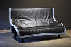 Leather Cassina Sofa by Vico Magistretti