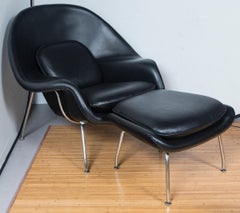 Leather Chair and Ottoman